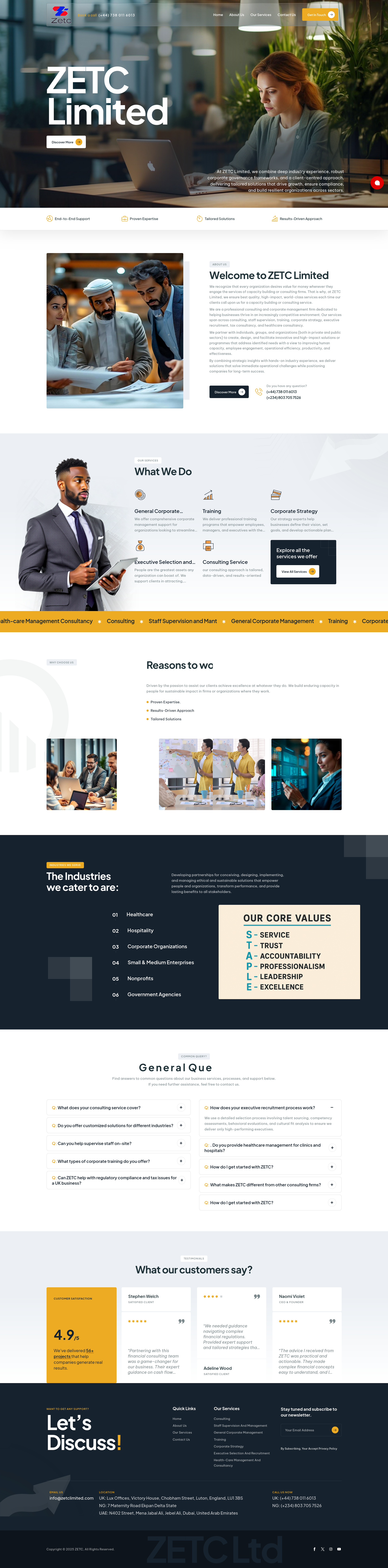 ZETC Limited website screenshot